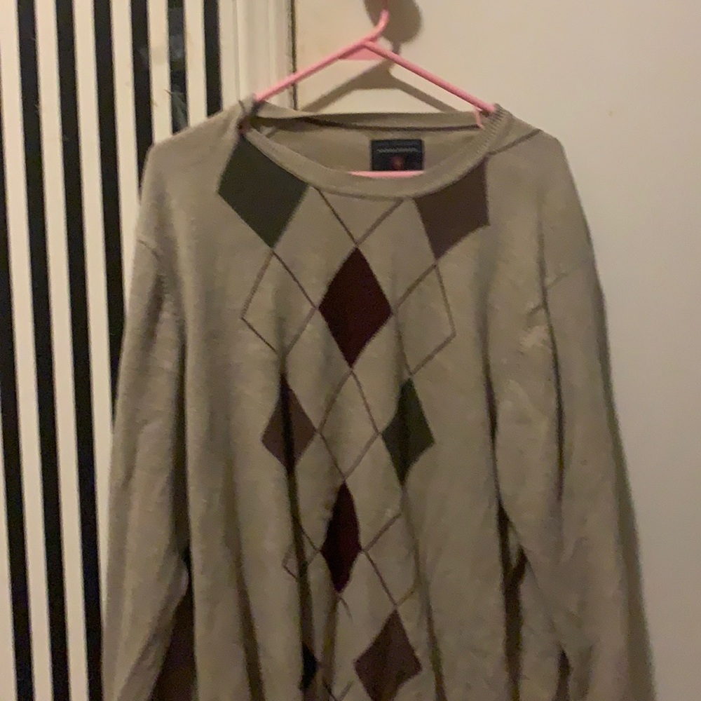 Saddlebred Argyle Long Sleeve Sweater Size X-l
